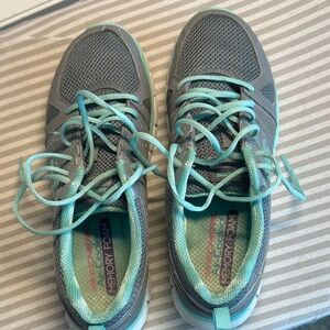 Skechers Women's Teal and Gray Sneakers